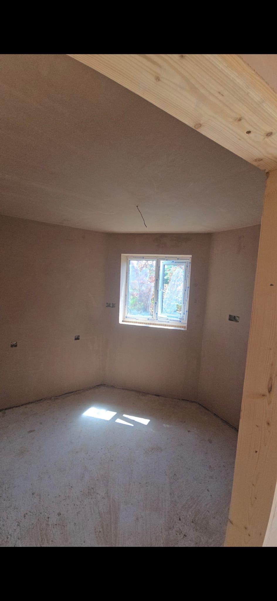 Freshly plastered room
